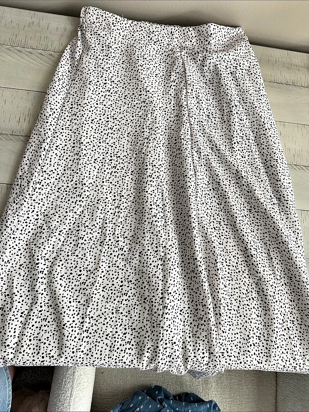 Altar’d State Animal Print Midi Skirt in White & Black Size Medium